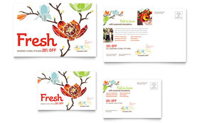 Flower Shop Postcard Template Design