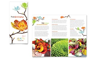 Flower Shop Tri Fold Brochure Template