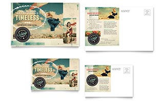 Vintage Clothing Postcard Template