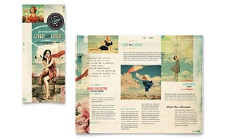 Vintage Clothing Tri Fold Brochure Template