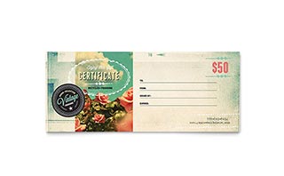 Vintage Clothing Gift Certificate Template