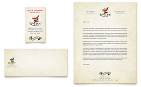 Body Art & Tattoo Artist Business Card & Letterhead Template Design