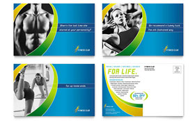 Sports & Health Club Postcard Template Design