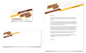 Football Sports Camp Business Card & Letterhead Template Design