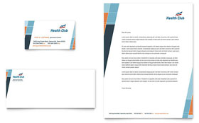 Health & Fitness Gym Business Card & Letterhead Template Design