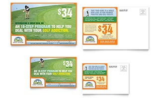 Golf Instructor & Course Postcard Template