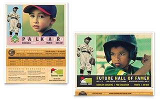 Baseball Sports Camp Poster Template