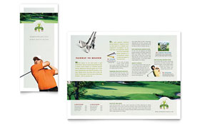 Golf Course & Instruction Tri Fold Brochure Template Design