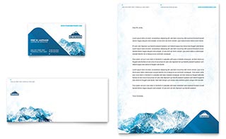 Ski & Snowboard Instructor Business Card & Letterhead Template