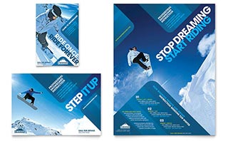 Ski & Snowboard Instructor Flyer & Ad Template