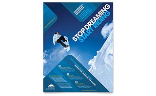 Ski & Snowboard Instructor Flyer Template