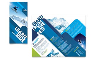 Ski & Snowboard Instructor Tri Fold Brochure Template