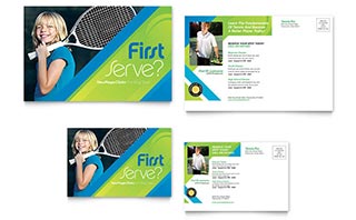 Tennis Club & Camp Postcard Template