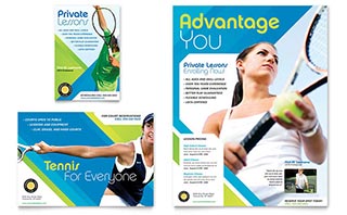 Tennis Club & Camp Flyer & Ad Template