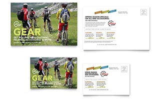 Mountain Bike Rentals Postcard Template