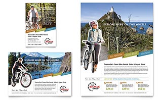 Mountain Bike Rentals Flyer & Ad Template