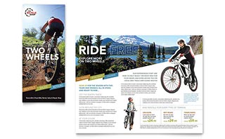 Mountain Bike Rentals Tri Fold Brochure Template