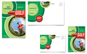 Golf Tournament Postcard Template Design