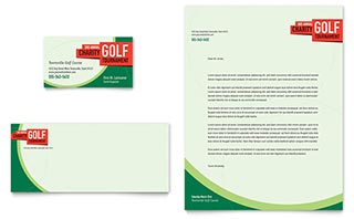 Golf Tournament Business Card & Letterhead Template