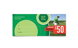 Golf Tournament Gift Certificate Template