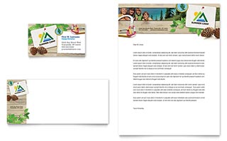 Kids Summer Camp Business Card & Letterhead Template