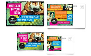 Strength Training Postcard Template