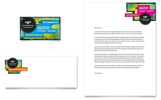 Strength Training Business Card & Letterhead Template