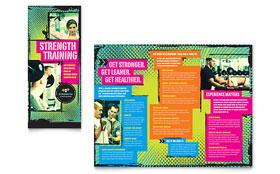 Strength Training Tri Fold Brochure Template Design