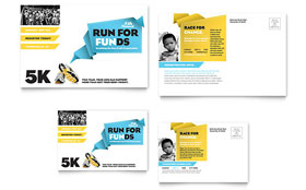 Charity Run Postcard Template Design