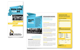 Charity Run Tri Fold Brochure Template