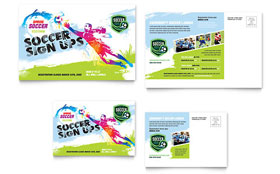 Youth Soccer Postcard Template Design