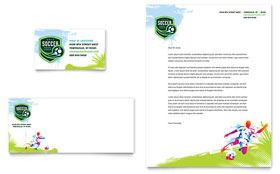 Youth Soccer Business Card & Letterhead Template Design