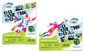 Youth Soccer Poster Template - InDesign, Illustrator, Word, Publisher, Pages