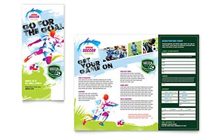 Youth Soccer Tri Fold Brochure Template