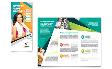 Fitness Trainer Tri-Fold Brochure Design Example