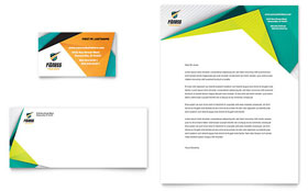 Fitness Trainer Business Card & Letterhead Template Design