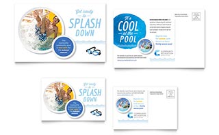 Community Swimming Pool Postcard Template