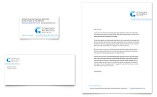 Community Swimming Pool Business Card & Letterhead Template