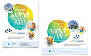 Community Swimming Pool Poster Template