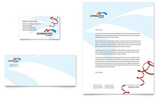 Gymnastics Academy Business Card & Letterhead Template