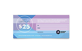 Aerobics Center Gift Certificate Template Design