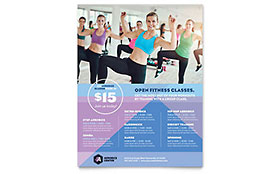 Aerobics Center Class Flyer Template Design