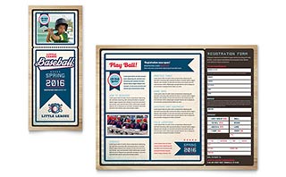 Baseball League Brochure Template