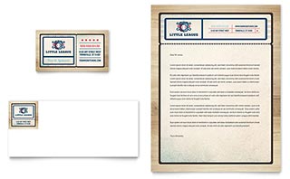 Baseball League Business Card & Letterhead Template