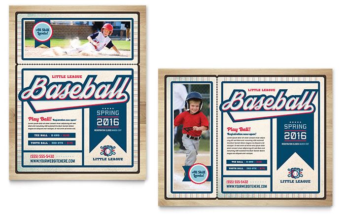 Baseball League Poster Template Design - InDesign, Illustrator, Word, Publisher, Pages, QuarkXPress, CorelDraw