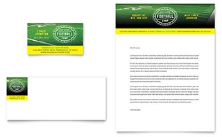 Football Training Business Card & Letterhead Template