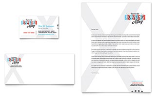 Bowling Business Card & Letterhead Template