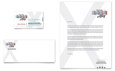 Bowling Business Card & Letterhead Design Example