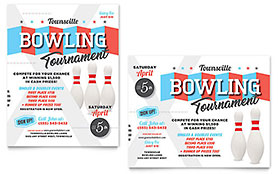 Bowling Poster Template Design