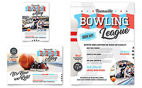 Bowling Flyer & Ad Template Design